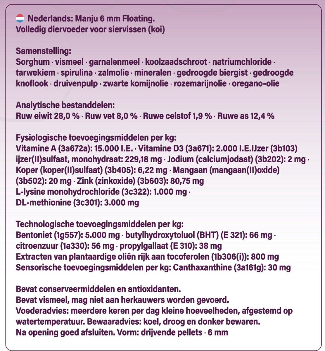 KiGen MANJU Premium Koivoer – Eiwitarm Jaarrondvoer voor Koi | 6mm | 10 kg