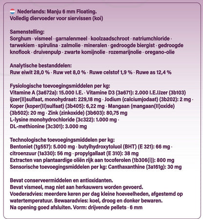 KiGen MANJU Premium Koivoer 6mm – Jaarrond Koi Voeding | 5 kg
