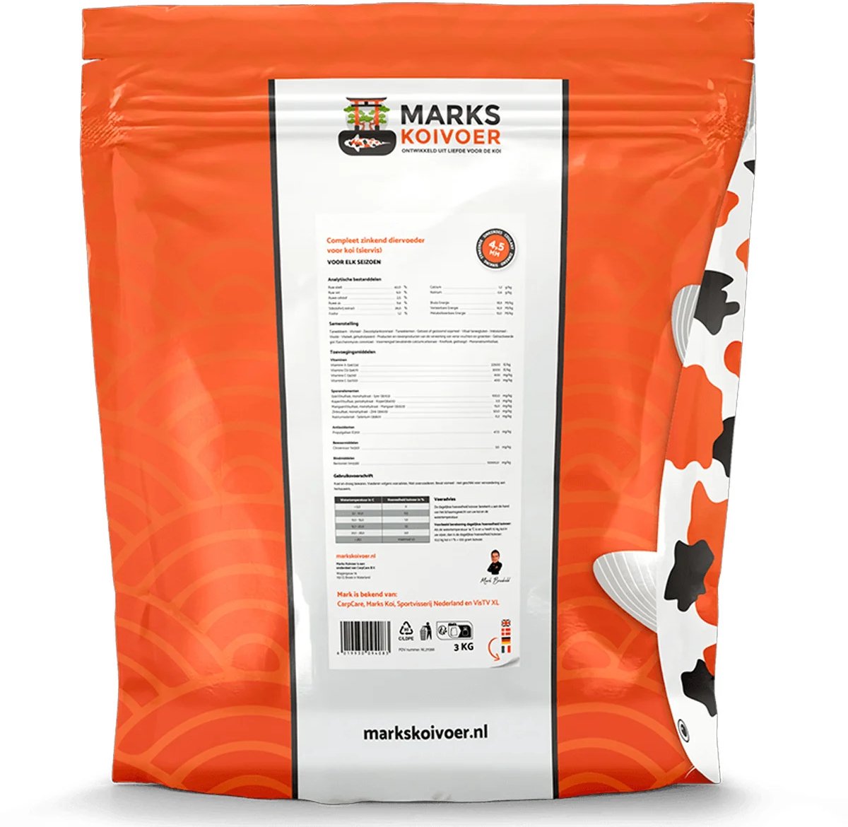 Marks Koivoer Multi Season 4,5 mm Zinkend - Koi Voer voor Alle Seizoenen