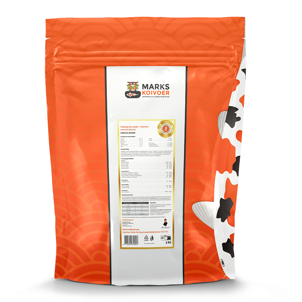 Marks Koivoer Champions Edition Multi Season 6 mm Drijvend - Premium Koi Voer voor Gezonde en Kleurrijke Koi
